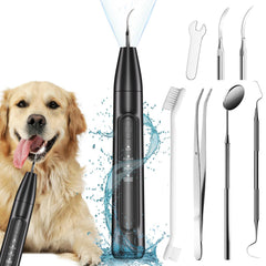 Ganciu dog plaque remover front view in black for at-home dental cleaning.