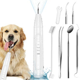 Ganciu Dog Plaque Remover front view with LED light for visible tartar targeting.