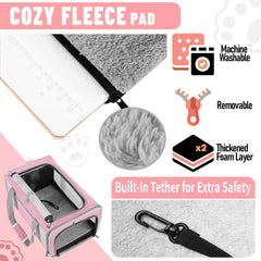 Gapzer cat carrier removable mat with fleece and cooling side.