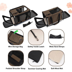 GAPZER pet carrier large cat mocha mesh-privacy offers breathable airflow and private space.
