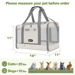 GAPZER soft pet carrier with 360-ventilation mesh for comfortable airflow
