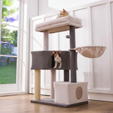 Gardner Pet 41-inch corduroy cat tree main view showing sturdy frame and high perch