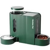Gardner Pet gravity feeder front view with large food and water storage.