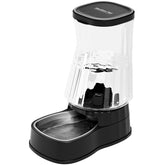 Gardner Pet automatic gravity water dispenser front view in black offers quiet hydration.