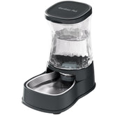 Gardner Pet automatic water dispenser front view with sturdy stainless steel bowl for reliable hydration.