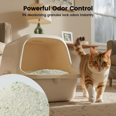 Gardner Pet Cassava Cat Litter dust free surface keeps surrounding area cleaner.