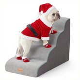 Gardner Pet curved 4-step dog stairs fit for a 19.7 inch bed, aiding gentle climbs.