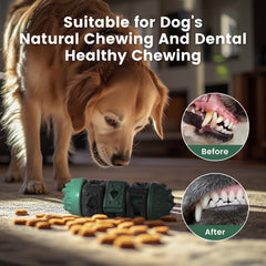 Gardner Pet food-dispensing holes in action for varied treat sizes