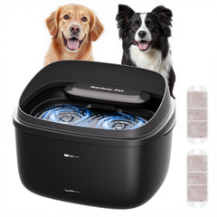 Gardner Pet dog water fountain full view highlights large 8L capacity for multiple pets.