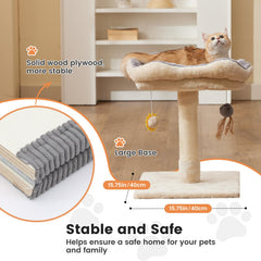 Gardner Pet solid wood base provides stable, anti-wobble support for playful cats