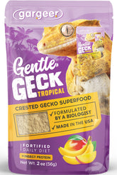 Gargeer packaging for 2oz complete crested gecko diet highlights premium USA-made formula.