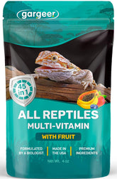 Gargeer multi-vitamin bottle front for easy reptile dosing.