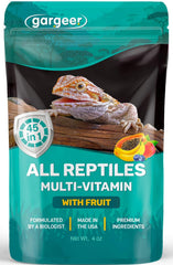 Gargeer multi-vitamin bottle front for easy reptile dosing.