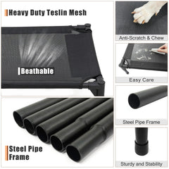 Garnpet Textilene cooling mesh panel promotes air flow for a cooler nap.