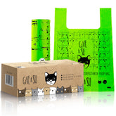G.A.S cat litter bags packaging box shows eco packaging and compostable design.