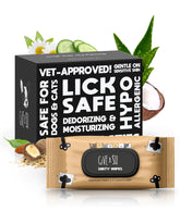 G.A.S Lick-Safe, toallitas diarias para perros y gatos, pack de 100, limpieza rápida.