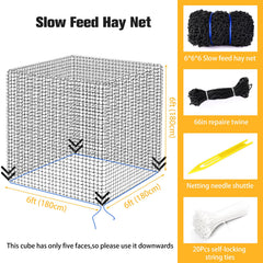 Gasgimos hay net nylon material closeup highlights durable 2.5mm rope construction.