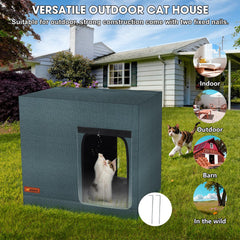 GASUR cat heating pad closeup highlights steady warmth for cold outdoor nights.