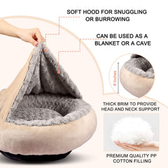 GASUR donut bed interior rose swirl plush supports cozy, restful sleep.
