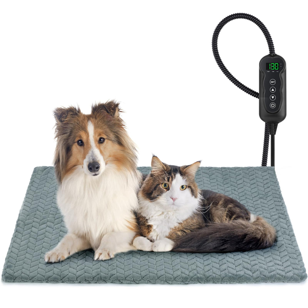 GASUR Pet Heating Pad plush-cover provides cozy warmth for cats and dogs.