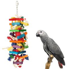 GATMAHE Macaw Toy Colorful Dyes showcase vibrant blocks for engaging parrots.