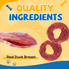 gazeupon duck breast snack slices closeup highlights natural ingredients dogs crave