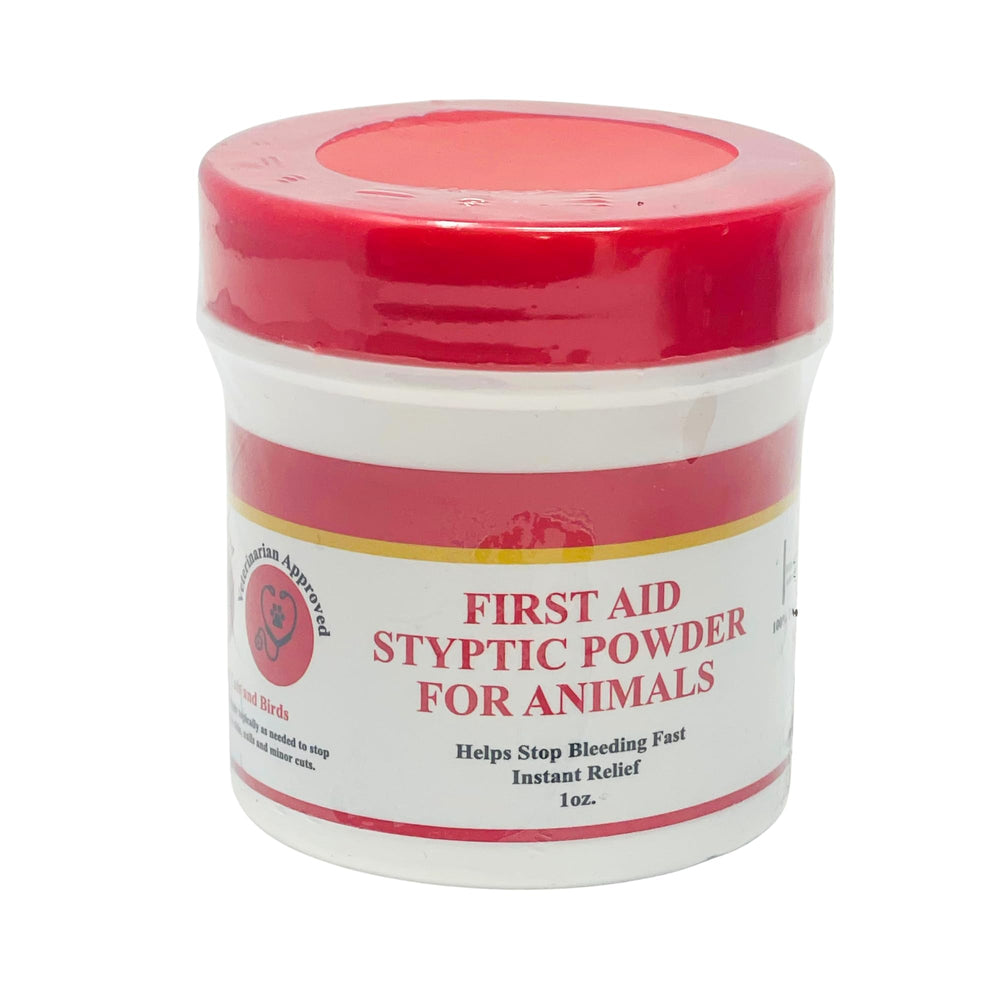G.B.S Styptic Powder bottle-front demonstrates fast pet bleeding control during grooming.
