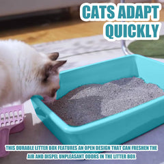 GCVOPTON small litter box blue easy-clean PP plastic for quick maintenance.