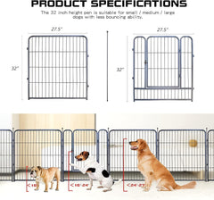 GDKASRNY dog playpen 32-inch height provides reliable containment for medium dogs.