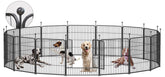 GDKASRNY dog playpen assembly shows sturdy folding design for quick setup.