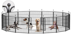 GDKASRNY dog playpen assembly shows sturdy folding design for quick setup.