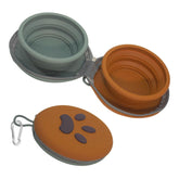 Gdsun collapsible dog bowl folded demonstrates compact travel storage
