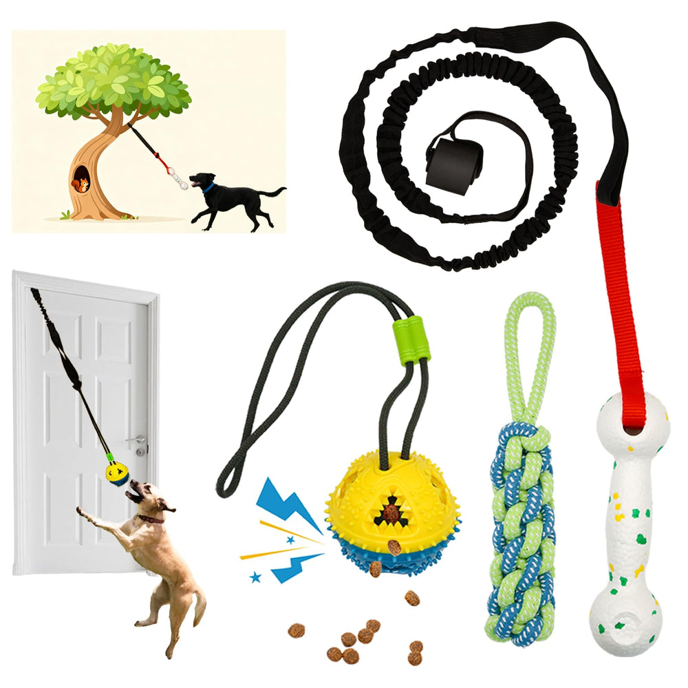 GDuolaPaws bungee rope tug for durable indoor-outdoor play and self-entertainment