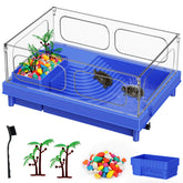 Geegoods Turtle Tank blue front view ideal for tiny turtle habitats
