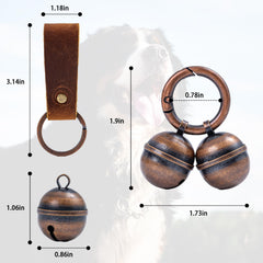 Geehouz dog collar bells closeup shows red copper finish for durable outdoor use.