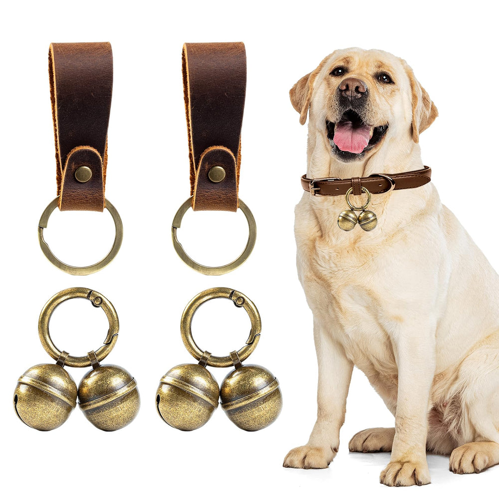 Geehouz dog collar bells close-up; four copper bells enable precise pet tracking.