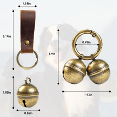 Geehouz dog collar bells leather straps attach securely on collars.