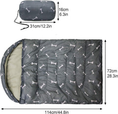 GeerDuo dog sleeping bag size 44.8 by 28.3 inches fits most breeds