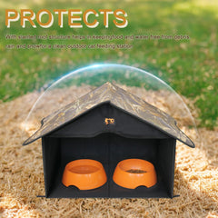 GeerDuo Outdoor Cat House shelter-for-feral cats offers a safe outdoor dining space.