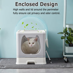 Gefryco litter box outward/inward modes block dogs while providing cat access.