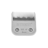 Geib Buttercut Size 4F blade detail — precise edge for close trimming.