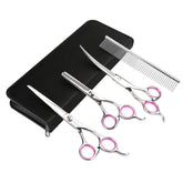 GEMEK 7.5-inch straight-cutting scissors gliding smoothly for precise pet trims.