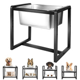 Generic adjustable height dog bowl stand showing four levels for ergonomic feeding.