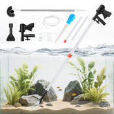 Generic Aquarium Gravel Cleaner with duckbill nozzle removes debris from substrate.