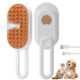 Generic cat steam brush foldable handle close up showing easy grooming and grip