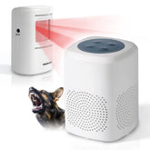 Generic Dog Barking Alarm front view highlights 1000 ft range for property coverage.