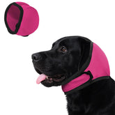 Generic Dog Quiet Ear Cover pink small closeup protects ears for anxious dogs