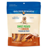 Generic Golden Rewards dog treats with real chicken breast and sweet potato for tasty training rewards.