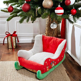 Generic Interesting Red Christmas Pet Bed sled scene provides festive comfort for cats and small dogs.