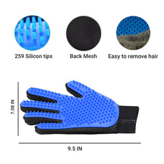 Generic Pet Grooming Glove in use on a pet for massaging and comfort.